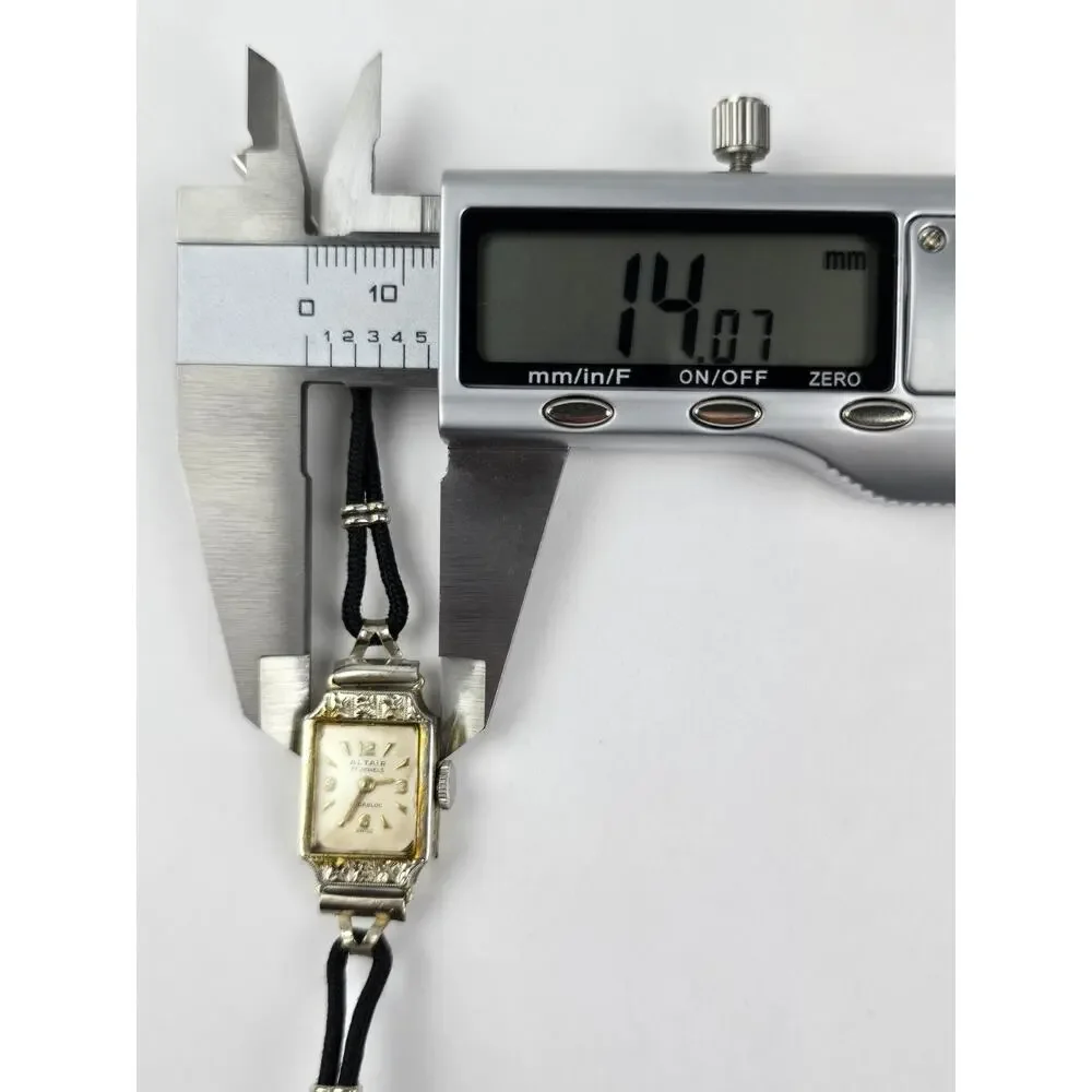 Altair 14k white gold ladies mechanical watch Jos. Boillat 17j Wind-Up Working